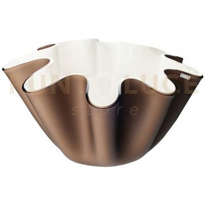 VESTA Portavaso Contenitore Soft In Cristallo Acrilico Bianco E Marrone VESTA Portavaso Contenitore Soft In Cristallo Acrilico Bianco E Marrone