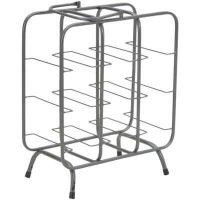 KENDRA HOME Portabottiglie Rack Rettangolare In Ferro Grigio Scuro 9 Posti 40x23x47,5 Cm KENDRA HOME Portabottiglie Rack Rettangolare In Ferro Grigio Scuro 9 Posti 40x23x47,5 Cm