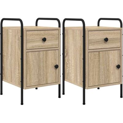 VIDAXL Armadio Da Notte 2 Pz Rovere Sonoma 35 X 36,5 X 61 Cm VIDAXL Armadio Da Notte 2 Pz Rovere Sonoma 35 X 36,5 X 61 Cm