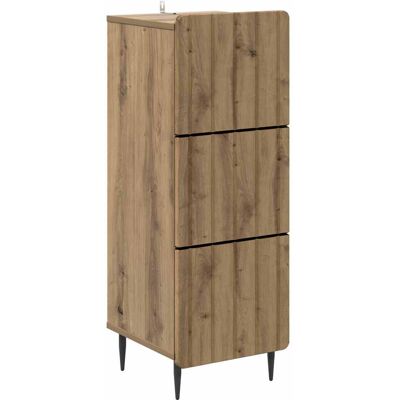 VIDAXL Mobile Con Cassetti Rovere Artigianale 33 X 34,5 X 92 Cm VIDAXL Mobile Con Cassetti Rovere Artigianale 33 X 34,5 X 92 Cm