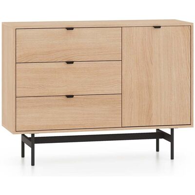 SELSEY Heggers - Credenza Con 1 Anta E 3 Cassetti - 115 Cm - Rovere Mavelie SELSEY Heggers - Credenza Con 1 Anta E 3 Cassetti - 115 Cm - Rovere Mavelie