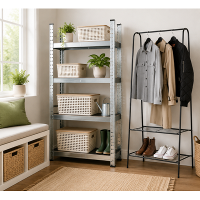 NORTHIX Set Contenitori Con Struttura In Ferro 3 Pezzi Scatole Impilabili Ripiano In Metallo Zincato E Appendiabiti In Ferro 221352086 NORTHIX Set Contenitori Con Struttura In Ferro 3 Pezzi Scatole Impilabili Ripiano In Metallo Zincato E Appendiabiti In Ferro 221352086