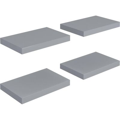 vidaXL 4 mensole sospese grigie 40x23x3,8 cm MDF vidaXL 4 mensole sospese grigie 40x23x3,8 cm MDF
