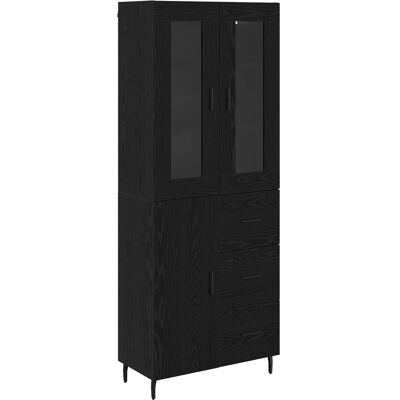 MAISON EXCLUSIVE - Credenza Con Cassetto 2 Pcs Rovere Nero Legno Multistrato MAISON EXCLUSIVE - Credenza Con Cassetto 2 Pcs Rovere Nero Legno Multistrato