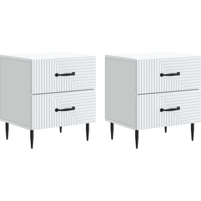 VIDAXL Armadio Da Notte Con Cassetto 2 Pcs Bianco 43 X 34,5 X VIDAXL Armadio Da Notte Con Cassetto 2 Pcs Bianco 43 X 34,5 X