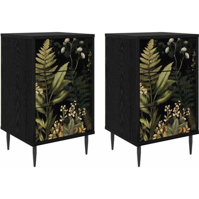 VIDAXL Armadio Da Notte Rhenen 2 Pz Rovere Nero 36 X 33 X 61 Cm VIDAXL Armadio Da Notte Rhenen 2 Pz Rovere Nero 36 X 33 X 61 Cm