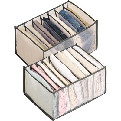 DPZO Organizzatore Per Cassetti, Scatola Portaoggetti Pieghevole In Rete, Organizer Per Armadio Con Scomparti, Borsa Portaoggetti Per Jeans E Camicie, 7+9 Scomparti DPZO Organizzatore Per Cassetti, Scatola Portaoggetti Pieghevole In Rete, Organizer Per Armadio Con Scomparti, Borsa Portaoggetti Per Jeans E Camicie, 7+9 Scomparti