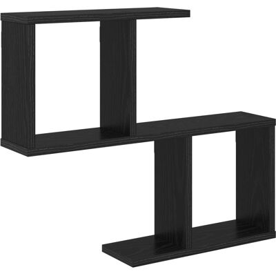 VIDAXL Scaffale Da Parete Rovere Nero 60 X 12 X 50,5 Cm VIDAXL Scaffale Da Parete Rovere Nero 60 X 12 X 50,5 Cm