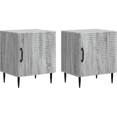 VIDAXL Armadio Da Notte 2 Pz Grigio Sonoma 43 X 34,5 X 50 Cm VIDAXL Armadio Da Notte 2 Pz Grigio Sonoma 43 X 34,5 X 50 Cm