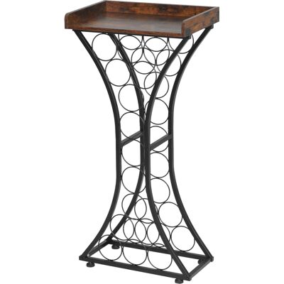 MOPHORN Mobile Portabottiglie Da Bar Per 15 Bottiglie, Capacità Totale 20 Kg, Struttura In Legno E Ferro Per Cucina, Cantina, Bar E Soggiorno, Colore Nero MOPHORN Mobile Portabottiglie Da Bar Per 15 Bottiglie, Capacità Totale 20 Kg, Struttura In Legno E Ferro Per Cucina, Cantina, Bar E Soggiorno, Colore Nero