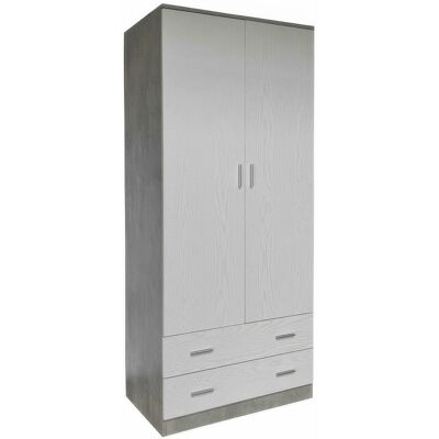 MARCA Armadio Space 2+2c Cemento/bianco F. 80x52x190cm MARCA Armadio Space 2+2c Cemento/bianco F. 80x52x190cm