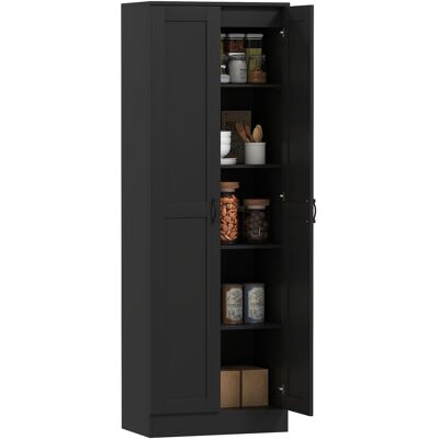 TORMATOR Armadio A 2 Ante Con 5 Ripiani, Stile Contemporaneo, 60l X 36,5w X 175h Cm, Nero. TORMATOR Armadio A 2 Ante Con 5 Ripiani, Stile Contemporaneo, 60l X 36,5w X 175h Cm, Nero.