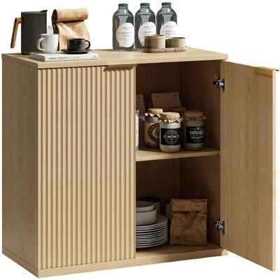 STILVORA Madia Contenitore Con 2 Ante E Vano Aperto, Frontale Scanalato Per Soggiorno In Mdf, Rovere, 80 × 40 × 80 Cm STILVORA Madia Contenitore Con 2 Ante E Vano Aperto, Frontale Scanalato Per Soggiorno In Mdf, Rovere, 80 × 40 × 80 Cm