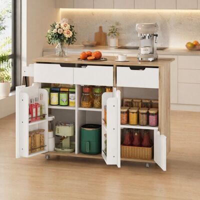 OKMYHOME Madia Mobile Con Ruote E Cassetti 120 Cm OKMYHOME Madia Mobile Con Ruote E Cassetti 120 Cm