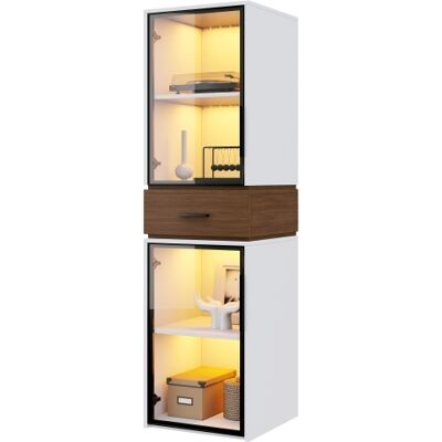 SANS MARQUE Zqoyn Vetrina Di Dimensioni 40 X 40 X 200 Cm Con Illuminazione A Led – Mobile Bianco Con Due Ante In Vetro E Un Cassetto. Un Complemento D'Arredo Versatile, Adatto A Soggiorni, Uffici E Sale Da Pranzo SANS MARQUE Zqoyn Vetrina Di Dimensioni 40 X 40 X 200 Cm Con Illuminazione A Led – Mobile Bianco Con Due Ante In Vetro E Un Cassetto. Un Complemento D'Arredo Versatile, Adatto A Soggiorni, Uffici E Sale Da Pranzo