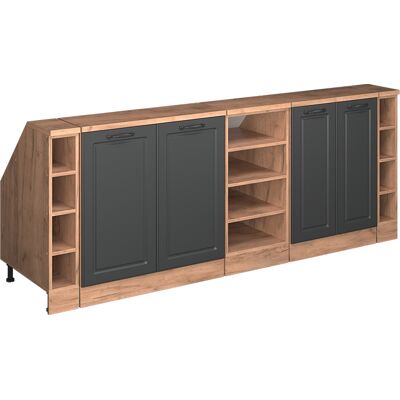 Vicco Mobile Cucina Sottotetto R-line, Antracite Rustico/rovere Dorato, 210 Cm Set Di 5 Carcasse Armadio Profondità 60 Cm, Vicco Mobile Cucina Sottotetto R-line, Antracite Rustico/rovere Dorato, 210 Cm Set Di 5 Carcasse Armadio Profondità 60 Cm,