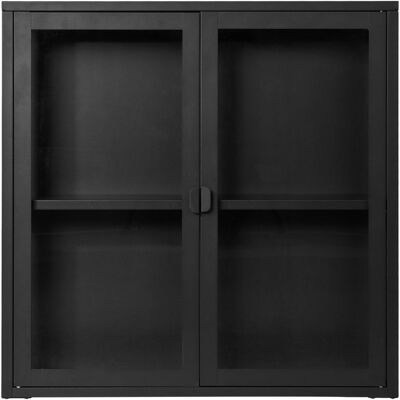 KENDRA HOME Vetrina Brisbane A Muro Con 2 Ante In Vetro, Acciaio Nero 80×18×80 Cm KENDRA HOME Vetrina Brisbane A Muro Con 2 Ante In Vetro, Acciaio Nero 80×18×80 Cm