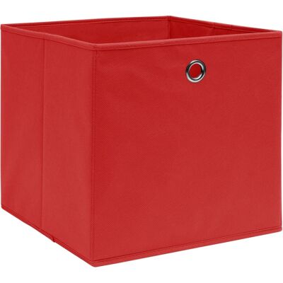 VIDAXL Scatole Portaoggetti 10pz Rosse 32x32x32 Cm Tessuto VIDAXL Scatole Portaoggetti 10pz Rosse 32x32x32 Cm Tessuto