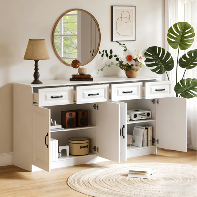 OKMYHOME Madia Credenza 4 Ante E 4 Cassetti Mdf 160 Cm OKMYHOME Madia Credenza 4 Ante E 4 Cassetti Mdf 160 Cm
