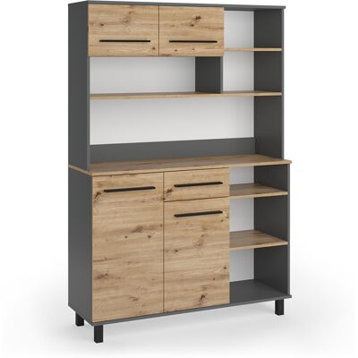 Vicco Buffet Da Cucina Pure, Rovere Artigianale/antracite, 120.2 X 177 Cm, Vicco Buffet Da Cucina Pure, Rovere Artigianale/antracite, 120.2 X 177 Cm,