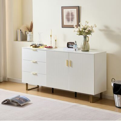 OKMYHOME Madia Contenitore 2 Ante 3 Cassetti Mdf 160 Cm OKMYHOME Madia Contenitore 2 Ante 3 Cassetti Mdf 160 Cm
