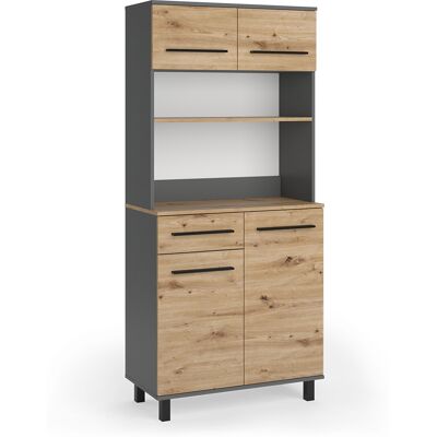 Vicco Buffet Da Cucina Pure, Rovere Artigianale/antracite, 80.2 X 177 Cm, Vicco Buffet Da Cucina Pure, Rovere Artigianale/antracite, 80.2 X 177 Cm,
