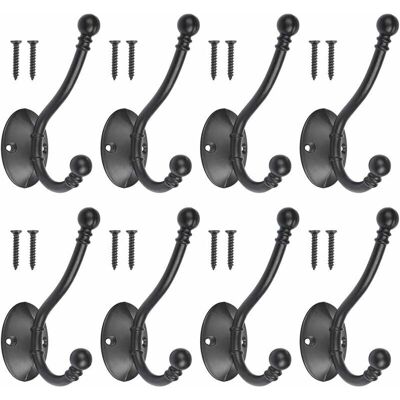OEM Set Di 8 Appendiabiti Vintage In Metallo Nero Con 16 Viti. Appendiabiti Retrò In Metallo Nero, Gancio Singolo Da Parete Con Vite, Appendiabiti Per Porta Del Bagno, Cucina - Crezuo OEM Set Di 8 Appendiabiti Vintage In Metallo Nero Con 16 Viti. Appendiabiti Retrò In Metallo Nero, Gancio Singolo Da Parete Con Vite, Appendiabiti Per Porta Del Bagno, Cucina - Crezuo