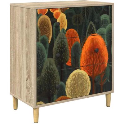 VIDAXL Cassettiera Zaandam Stampa Boschiva 66 X 36,5 X 75 Cm Sonoma VIDAXL Cassettiera Zaandam Stampa Boschiva 66 X 36,5 X 75 Cm Sonoma