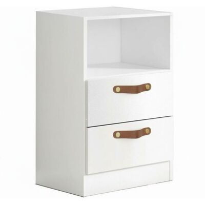 MUEMUE Cassettiera 2 Cassetti Bianca 74x42x42cm MUEMUE Cassettiera 2 Cassetti Bianca 74x42x42cm