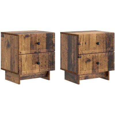 VIDAXL Armadio Da Notte 2 Pz Legno Antico 43 X 34,5 X 47,5 Cm VIDAXL Armadio Da Notte 2 Pz Legno Antico 43 X 34,5 X 47,5 Cm