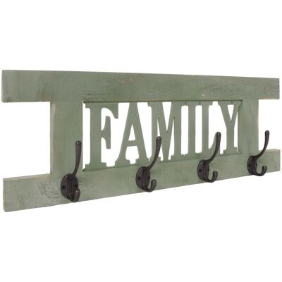 HHG - Appendiabiti Guardaroba Shabby Vintage 987 Family 60x21cm Verde HHG - Appendiabiti Guardaroba Shabby Vintage 987 Family 60x21cm Verde