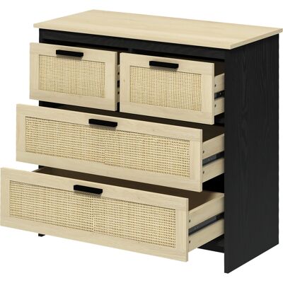 HOMCOM Cassettiera Per Soggiorno E Camera Da Letto In Rattan Truciolato HOMCOM Cassettiera Per Soggiorno E Camera Da Letto In Rattan Truciolato
