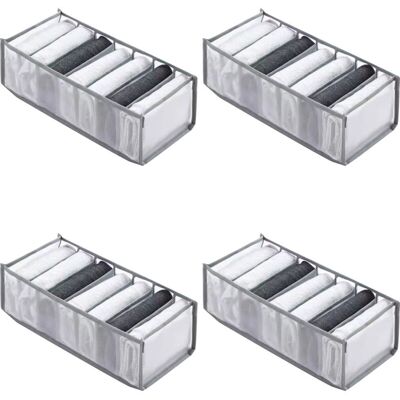 ULISEM Organizzatori Per Abiti Da Armadio – Set Di 4 Scatole Pieghevoli In Tessuto Non Tessuto, Grigio Antracite, 35 X 25 X 18 Cm ULISEM Organizzatori Per Abiti Da Armadio – Set Di 4 Scatole Pieghevoli In Tessuto Non Tessuto, Grigio Antracite, 35 X 25 X 18 Cm