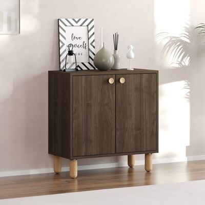 DMORA Credenza Pontida, Madia Un Ripiano, 2 Ante, 2 Vani, 72x36x73h Cm Marrone Noce DMORA Credenza Pontida, Madia Un Ripiano, 2 Ante, 2 Vani, 72x36x73h Cm Marrone Noce