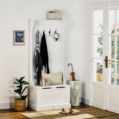 PZCC Appendiabiti Da Terra Moderno 3 In 1 Con 4 Ganci, Panca Contenitore E Attaccapanni, Salvaspazio Mobile Da Ingresso, Corridoio, Camera Da Letto In Legno, 71.5x39.5x170 Cm, Bianco PZCC Appendiabiti Da Terra Moderno 3 In 1 Con 4 Ganci, Panca Contenitore E Attaccapanni, Salvaspazio Mobile Da Ingresso, Corridoio, Camera Da Letto In Legno, 71.5x39.5x170 Cm, Bianco