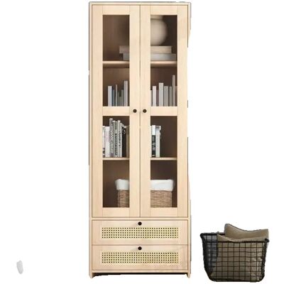OEM Vetrina, Altezza 1,7 M, Frontale Del Cassetto In Rattan, Anta In Acrilico Trasparente, Dispositivo Antiribaltamento, Libreria OEM Vetrina, Altezza 1,7 M, Frontale Del Cassetto In Rattan, Anta In Acrilico Trasparente, Dispositivo Antiribaltamento, Libreria