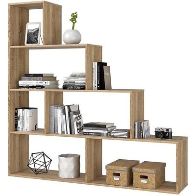 BAKAJI Libreria Scaffale A Scala Simms Legno Mdf 4 Ripiani Rovere Chiaro Casa Ufficio BAKAJI Libreria Scaffale A Scala Simms Legno Mdf 4 Ripiani Rovere Chiaro Casa Ufficio