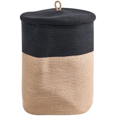 BELIANI Cesto Portaoggetti Singolo In Cotone Stile Boho Silopi Bianco Sporco BELIANI Cesto Portaoggetti Singolo In Cotone Stile Boho Silopi Bianco Sporco