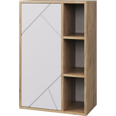 Vicco Libreria Da Parete Berno, Rovere Dorato/bianco, 50.1 X 78.4 Cm Con 3 Scomparti Aperti, Vicco Libreria Da Parete Berno, Rovere Dorato/bianco, 50.1 X 78.4 Cm Con 3 Scomparti Aperti,