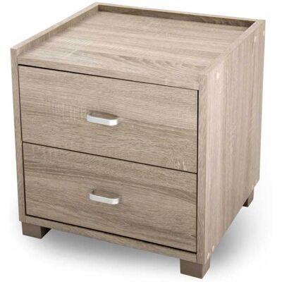 BAKAJI Comodino Mobiletto Cassettiera 2 Cassetti Design Moderno In Legno Mdf Rovere BAKAJI Comodino Mobiletto Cassettiera 2 Cassetti Design Moderno In Legno Mdf Rovere