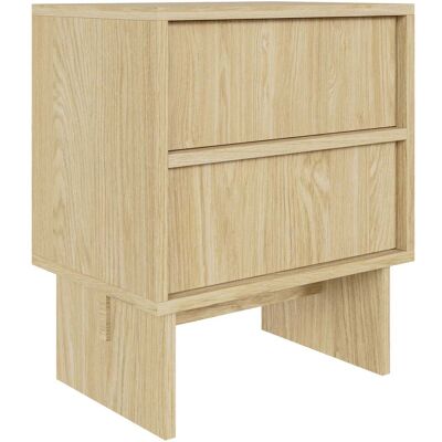 SELSEY Sanva - Comodino Con 2 Cassetti - 50 Cm - Rovere Oliato SELSEY Sanva - Comodino Con 2 Cassetti - 50 Cm - Rovere Oliato