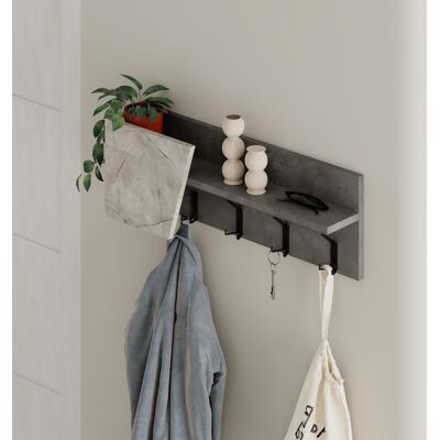 GIORDANOSHOP Mensola Appendiabiti Da Parete 74x15,7x 26 Cm Attaccapanni Salvaspazio Grigio Retrò GIORDANOSHOP Mensola Appendiabiti Da Parete 74x15,7x 26 Cm Attaccapanni Salvaspazio Grigio Retrò