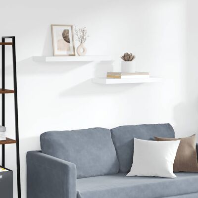 vidaXL Mensole a sospensione bianche 60x23,5x3,8 cm MDF - Mensole vidaXL Mensole a sospensione bianche 60x23,5x3,8 cm MDF - Mensole
