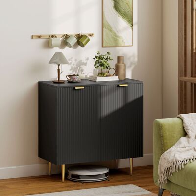 PZCC Credenza Da Cucina Con 2 Ante, Ripiano Regolabile, Piedini In Metallo Rialzati, 80 X 40 X 80 Cm, Nera. PZCC Credenza Da Cucina Con 2 Ante, Ripiano Regolabile, Piedini In Metallo Rialzati, 80 X 40 X 80 Cm, Nera.