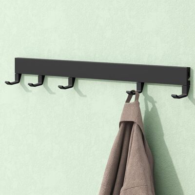 MAI & MAI Appendiabiti Da Parete Con 5 Ganci Scorrevoli, Attaccapanni Da Muro In Alluminio Appendiabiti 40 Cm Per Cameretta, Ingresso, Cucina, Nero Opaco, Stalo-10 MAI & MAI Appendiabiti Da Parete Con 5 Ganci Scorrevoli, Attaccapanni Da Muro In Alluminio Appendiabiti 40 Cm Per Cameretta, Ingresso, Cucina, Nero Opaco, Stalo-10