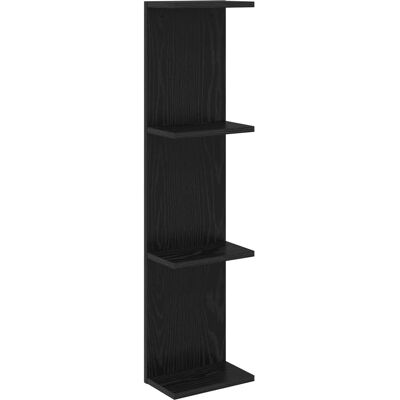 VIDAXL Scaffale Da Parete Rovere Nero 25 X 15 X 100 Cm VIDAXL Scaffale Da Parete Rovere Nero 25 X 15 X 100 Cm
