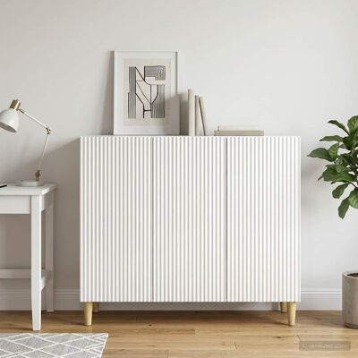 VIDAXL Credenza Bianco Lucido 89 X 34,5 X 80 Cm Legno Ingegnerizzato VIDAXL Credenza Bianco Lucido 89 X 34,5 X 80 Cm Legno Ingegnerizzato