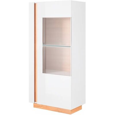 ARREDITALY Credenza Con Vetrina Moderna Ripiani Interni Mobile Soggiorno Bianco E Rovere ARREDITALY Credenza Con Vetrina Moderna Ripiani Interni Mobile Soggiorno Bianco E Rovere