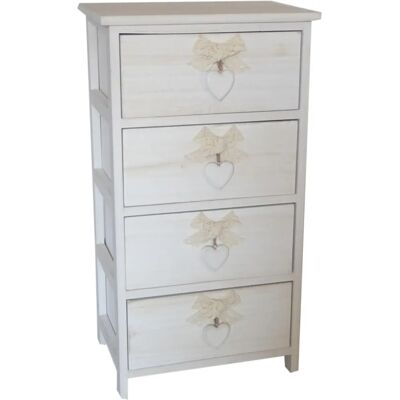 KING HOME Cassettiera In Legno Di Paulownia 40x29x73h Cm 4 Cass. KING HOME Cassettiera In Legno Di Paulownia 40x29x73h Cm 4 Cass.