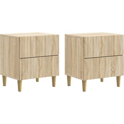 VIDAXL Armadio Da Notte 2 Pz Rovere Sonoma 43 X 34,5 X 48 Cm VIDAXL Armadio Da Notte 2 Pz Rovere Sonoma 43 X 34,5 X 48 Cm